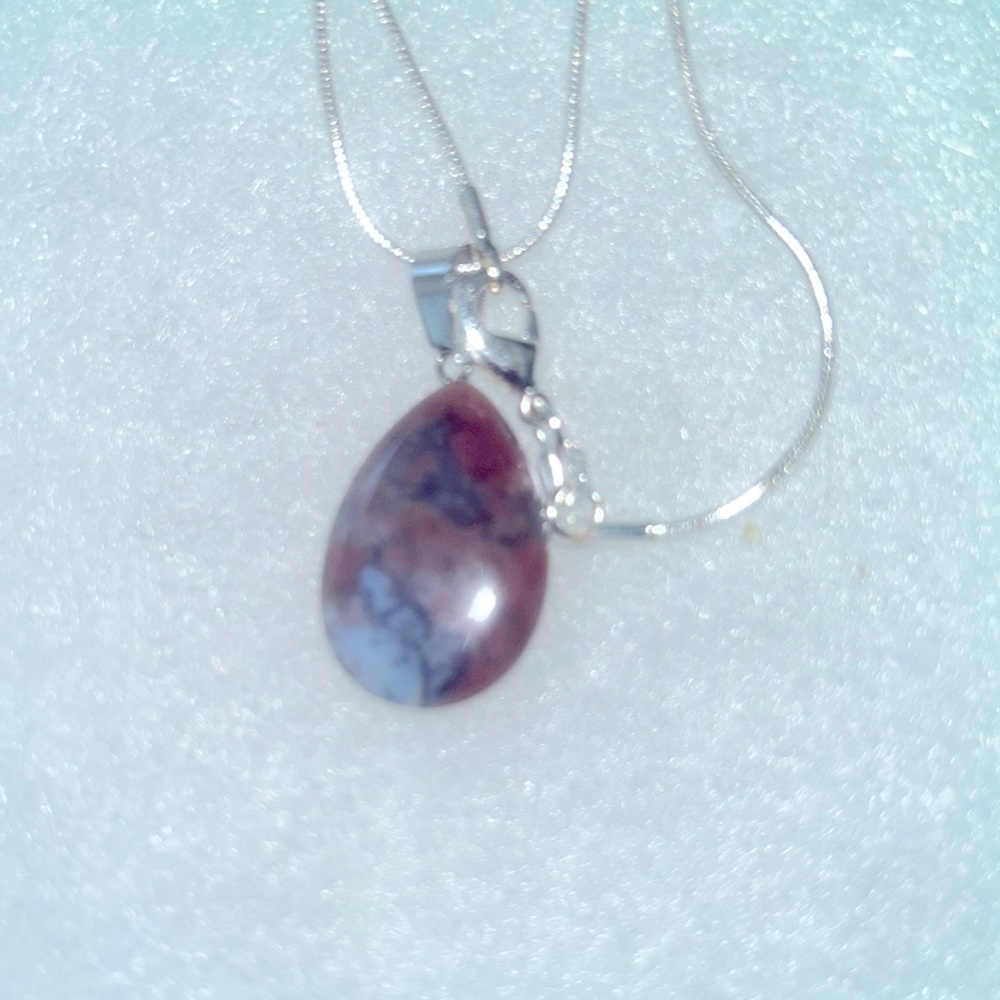 Boho Brecciated Jasper Sterling Silver 16” Necklace